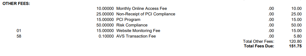 Revolve Monthly Fees Screenshot